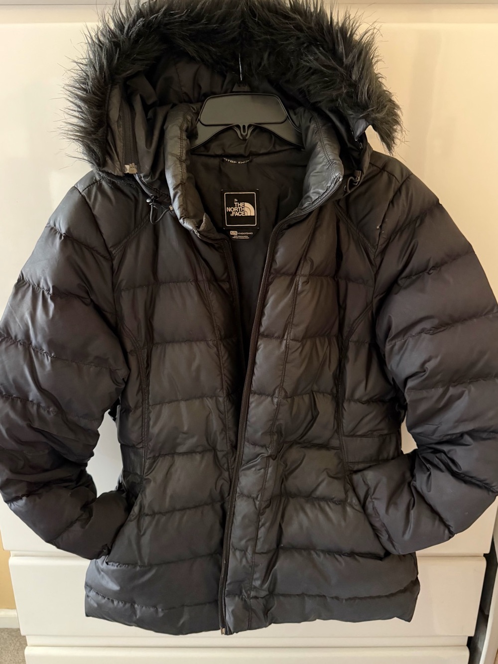 The North Face Women's Black Hooded Quilted Puffer Coat